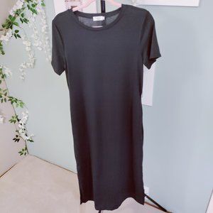 Short Sleeve Split T-Shirt Maxi Dress